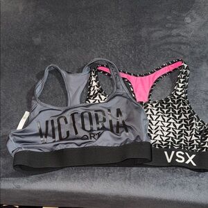 Women's Gray and Black Sports Bra Set 2